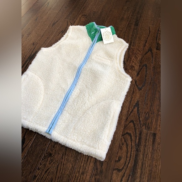The Beaufort Bonnet Company Boys 14 Van Camp Vest Palmetto Pearl Sherpa … - Picture 2 of 13